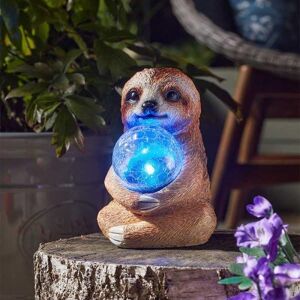 Marco Paul Resin Sloth Solar Powered Garden Ornament with Crystal Ball 19cm Multicolor Marco Paul Resin Sloth Solar Powered Garden Ornament with Crystal Ball 19cm Multicolor