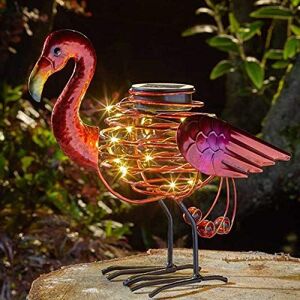 Marco Paul 25cm Metal Pink Flamingo Solar Powered Garden Ornament Pink Marco Paul 25cm Metal Pink Flamingo Solar Powered Garden Ornament Pink