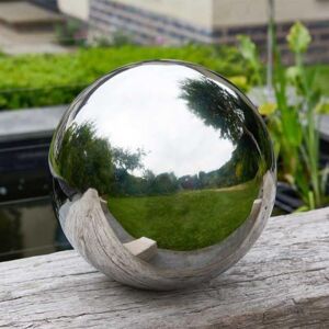 Marco Paul 15cm Silver Stainless Steel Gazing Ball Garden Ornament Silver Marco Paul 15cm Silver Stainless Steel Gazing Ball Garden Ornament Silver