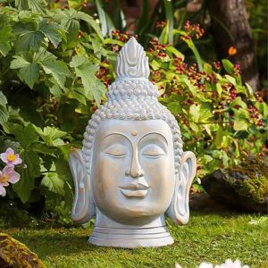 Marco Paul 55cm Gold Effect Buddha Head Garden Statue Gold Marco Paul 55cm Gold Effect Buddha Head Garden Statue Gold