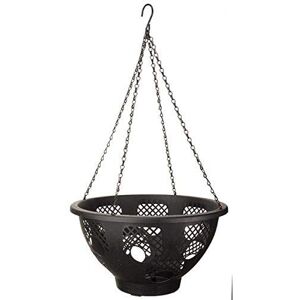 Marco Paul Garden Hanging Flower Basket 15" Plastic Plant Holder in Black Black Marco Paul Garden Hanging Flower Basket 15" Plastic Plant Holder in Black Black
