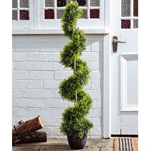 Marco Paul 4ft Artificial Topiary Swirl Tree 120cm Fake Potted Plant in Green Green Marco Paul 4ft Artificial Topiary Swirl Tree 120cm Fake Potted Plant in Green Green