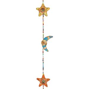 Something Different Multi Coloured Hanging Moon & Star With Bell Multicolor Something Different Multi Coloured Hanging Moon & Star With Bell Multicolor