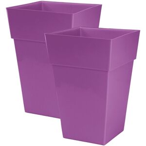 simpa Moda Milano 28L Plastic Gloss Planters - Set of 2 in Aubergine Aubergine simpa Moda Milano 28L Plastic Gloss Planters - Set of 2 in Aubergine Aubergine