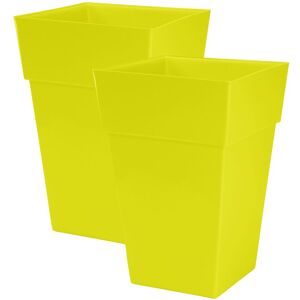 simpa Moda Milano 28L Plastic Gloss Planters - Set of 2 in Yellow Yellow simpa Moda Milano 28L Plastic Gloss Planters - Set of 2 in Yellow Yellow