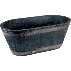 simpa Oakwood Rustic Style Plastic Black Trough Planter Black simpa Oakwood Rustic Style Plastic Black Trough Planter Black