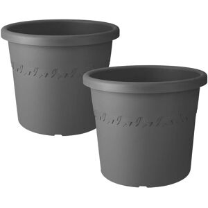 simpa Algarve Plastic Planters - Set of 2 Pots in Black Size: Medium Black Medium simpa Algarve Plastic Planters - Set of 2 Pots in Black Size: Medium Black Medium