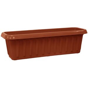 simpa Plastic Chunky Garden Trough Planter Pot in Terracotta Size: Large Terracotta L simpa Plastic Chunky Garden Trough Planter Pot in Terracotta Size: Large Terracotta L