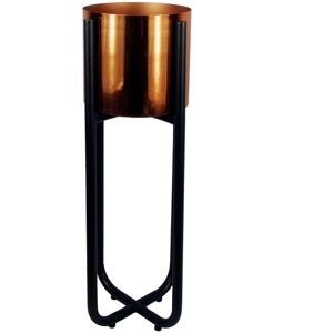 Leaf Tall Black Stand with Copper Metal Planter 62cm x 18cm in Dark Brown Size: 62 cm x 18 cm Dark Brown 62 cm x 18 cm Leaf Tall Black Stand with Copper Metal Planter 62cm x 18cm in Dark Brown Size: 62 cm x 18 cm Dark Brown 62 cm x 18 cm