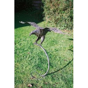 Inspirational Gifting Gliding Eagle Bird Sculpture Metal Garden Ornament on Stand in Bronze Bronze Inspirational Gifting Gliding Eagle Bird Sculpture Metal Garden Ornament on Stand in Bronze Bronze