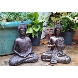 Inspirational Gifting 2 Mystic Thai Buddha Ornaments Sculptures, Set of two in Cold Cast Bronze resin Bronze Inspirational Gifting 2 Mystic Thai Buddha Ornaments Sculptures, Set of two in Cold Cast Bronze resin Bronze