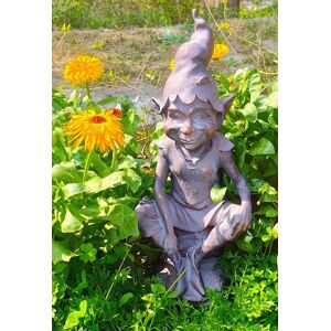 Inspirational Gifting Pixie Perching on a Stone Garden Ornament Sculpture Resin Statue in Bronze Bronze Inspirational Gifting Pixie Perching on a Stone Garden Ornament Sculpture Resin Statue in Bronze Bronze