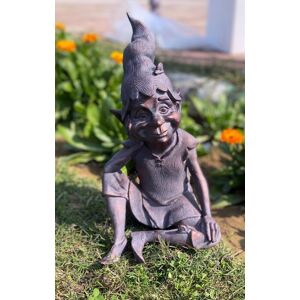 Inspirational Gifting Pixie Sitting Garden Ornament Sculpture Resin Statue in Bronze Bronze Inspirational Gifting Pixie Sitting Garden Ornament Sculpture Resin Statue in Bronze Bronze