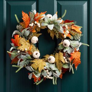 Scottish Everlastings Ltd 45cm Pumpkin Wreath Green / Orange Orange Scottish Everlastings Ltd 45cm Pumpkin Wreath Green / Orange Orange