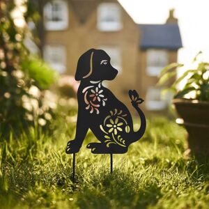 Nicoman Metal Dog Silhouette Garden Ornament Outdoor Garden Decor in Black Black Nicoman Metal Dog Silhouette Garden Ornament Outdoor Garden Decor in Black Black