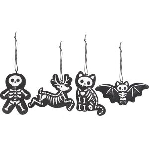Something Different Skeleton Cookie Ornament Set (Pack of 4) in Black Black Something Different Skeleton Cookie Ornament Set (Pack of 4) in Black Black