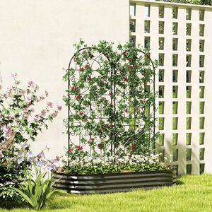 OUTSUNNY Set of 2 Metal Garden Trellis, Outdoor Trellis Panels, 150 x 50cm in Black Size: 150 x 50 cm Black 150 x 50 cm OUTSUNNY Set of 2 Metal Garden Trellis, Outdoor Trellis Panels, 150 x 50cm in Black Size: 150 x 50 cm Black 150 x 50 cm