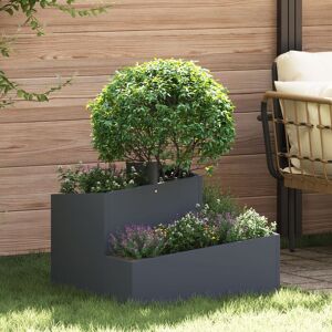 Berkfield Home Plastic Planter Anthracite Plastic Medium Durable Multicolor Berkfield Home Plastic Planter Anthracite Plastic Medium Durable Multicolor
