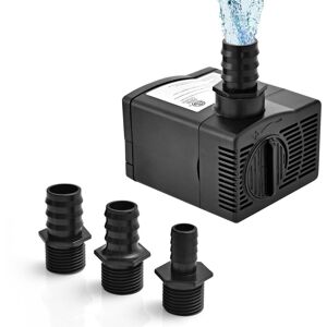 Costway 1450L/H 30W Submersible Pump Fountain Water Pump with 2.5M High Lift 3 Nozzles in Black Black Costway 1450L/H 30W Submersible Pump Fountain Water Pump with 2.5M High Lift 3 Nozzles in Black Black