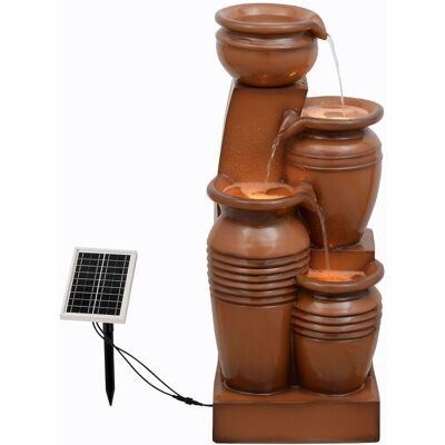 Teamson Home Terracotta Solar Fountain - 4-Tier Outdoor Decor Teamson Home Terracotta Solar Fountain - 4-Tier Outdoor Decor