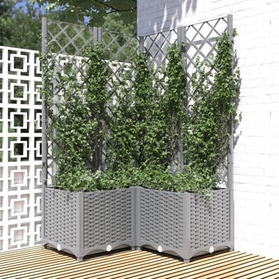 Berkfield Home Garden Planter with Trellis Light Grey 80x80x136 cm PP Size: 80 x 80 x 136 cm Grey 80 x 80 x 136 cm Berkfield Home Garden Planter with Trellis Light Grey 80x80x136 cm PP Size: 80 x 80 x 136 cm Grey 80 x 80 x 136 cm