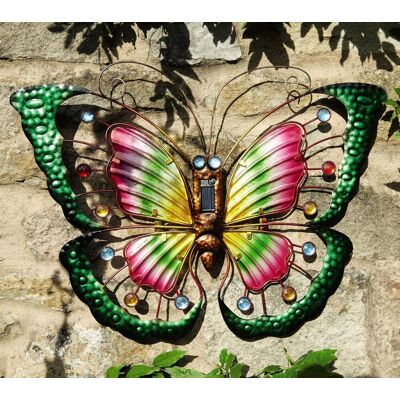 mysmartbuy Butterfly Solar Light - 57 x 40cm Multicoloured Garden Wall or Fence Light - Outdoor Hanging Metal Decoration Ornament Size: 57 x 40 cm Multicolor 57 x 40 cm mysmartbuy Butterfly Solar Light - 57 x 40cm Multicoloured Garden Wall or Fence Light - Outdoor Hanging Metal Decoration Ornament Size: 57 x 40 cm Multicolor 57 x 40 cm