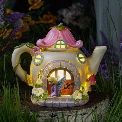mysmartbuy Solar Powered Teapot Shaped Fairy House LED Light Up Garden Ornament Multicolor mysmartbuy Solar Powered Teapot Shaped Fairy House LED Light Up Garden Ornament Multicolor
