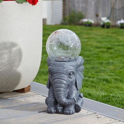 mysmartbuy Solar Powered LED Elephant Garden Ornament with Light Up Glass Ball in Grey Grey mysmartbuy Solar Powered LED Elephant Garden Ornament with Light Up Glass Ball in Grey Grey