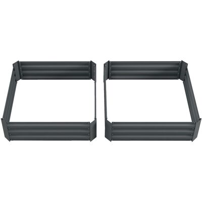 Outsunny - 2-Pack Raised Garden Bed - Galvanised Outsunny - 2-Pack Raised Garden Bed - Galvanised