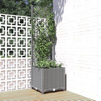 Berkfield Home Garden Planter with Trellis Light Grey 40x40x136 cm PP Size: 40 x 40 x 136 cm Grey 40 x 40 x 136 cm Berkfield Home Garden Planter with Trellis Light Grey 40x40x136 cm PP Size: 40 x 40 x 136 cm Grey 40 x 40 x 136 cm