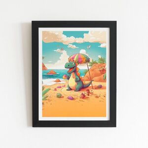 Warren Reed - Designer Dragon On A Beach Holiday Framed Art Print in Black Size: W8" x H10" Black W8" x H10" Warren Reed - Designer Dragon On A Beach Holiday Framed Art Print in Black Size: W8" x H10" Black W8" x H10"