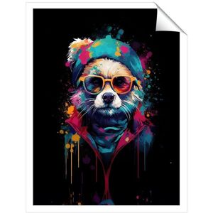 Warren Reed - Designer Multi Coloured Splashart Dog With Glasses Unframed Art Print Size: W24" x H36" Multicolor W24" x H36" Warren Reed - Designer Multi Coloured Splashart Dog With Glasses Unframed Art Print Size: W24" x H36" Multicolor W24" x H36"