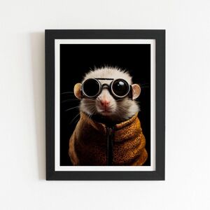 Warren Reed - Designer Realistic Doormouse with Glasses Framed Art Print in Black Size: W8" x H10" Black W8" x H10" Warren Reed - Designer Realistic Doormouse with Glasses Framed Art Print in Black Size: W8" x H10" Black W8" x H10"
