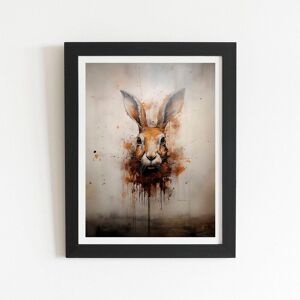 Warren Reed - Designer Watercolour Hare Face Framed Art Print in Black Size: W12" x H16" Black W12" x H16" Warren Reed - Designer Watercolour Hare Face Framed Art Print in Black Size: W12" x H16" Black W12" x H16"
