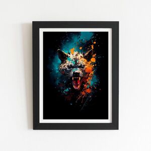 Warren Reed - Designer Splashart Angry Hyena Face Framed Art Print in Black Size: W8" x H10" Black W8" x H10" Warren Reed - Designer Splashart Angry Hyena Face Framed Art Print in Black Size: W8" x H10" Black W8" x H10"