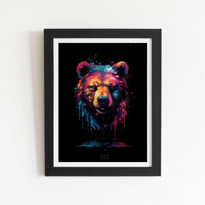 Warren Reed - Designer Splashart Bear Face Framed Art Print in Black Size: W12" x H16" Black W12" x H16" Warren Reed - Designer Splashart Bear Face Framed Art Print in Black Size: W12" x H16" Black W12" x H16"