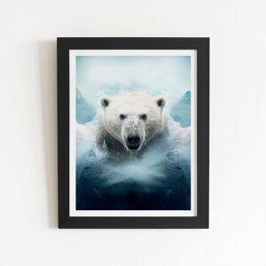 Warren Reed - Designer Polar Bear Splashart Framed Art Print in Black Size: W24" x H36" Black W24" x H36" Warren Reed - Designer Polar Bear Splashart Framed Art Print in Black Size: W24" x H36" Black W24" x H36"