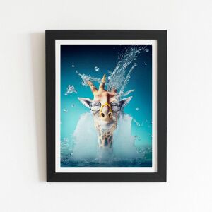 Warren Reed - Designer Giraffe With Glasses Splashart Framed Art Print in Black Size: W12" x H16" Black W12" x H16" Warren Reed - Designer Giraffe With Glasses Splashart Framed Art Print in Black Size: W12" x H16" Black W12" x H16"