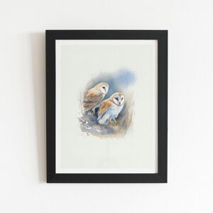 Warren Reed - Designer Barn Ano Owls Watercolour Framed Art Print in Black Size: W8" x H10" Black W8" x H10" Warren Reed - Designer Barn Ano Owls Watercolour Framed Art Print in Black Size: W8" x H10" Black W8" x H10"