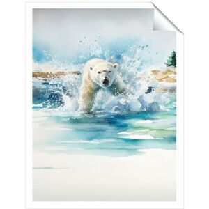 Warren Reed - Designer Hunting Polar Bear Watercolour Unframed Art Print Size: W12" x H16" Multicolor W12" x H16" Warren Reed - Designer Hunting Polar Bear Watercolour Unframed Art Print Size: W12" x H16" Multicolor W12" x H16"