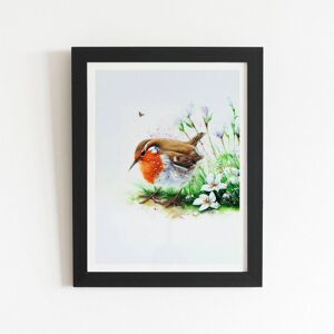 Warren Reed - Designer Robin & Daisies Watercolour Framed Art Print in Black Size: W8" x H10" Black W8" x H10" Warren Reed - Designer Robin & Daisies Watercolour Framed Art Print in Black Size: W8" x H10" Black W8" x H10"