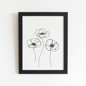 Warren Reed - Designer Monochrome Line Drawn Poppies Framed Art Print in Black Size: W20" x H30" Black W20" x H30" Warren Reed - Designer Monochrome Line Drawn Poppies Framed Art Print in Black Size: W20" x H30" Black W20" x H30"