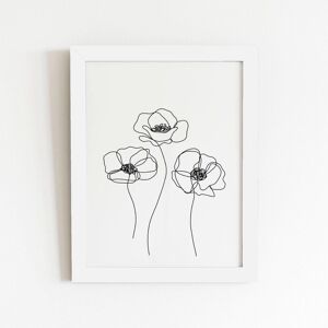 Warren Reed - Designer Monochrome Line Drawn Poppies Framed Art Print in White Size: W20" x H30" White W20" x H30" Warren Reed - Designer Monochrome Line Drawn Poppies Framed Art Print in White Size: W20" x H30" White W20" x H30"