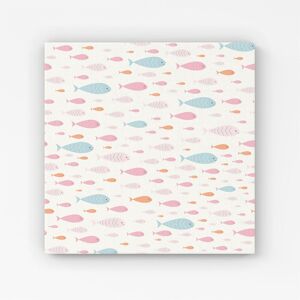 Warren Reed - Designer Hand Drawn Swimming Fish Canvas in Pink Size: W30" x H30" Pink W30" x H30" Warren Reed - Designer Hand Drawn Swimming Fish Canvas in Pink Size: W30" x H30" Pink W30" x H30"