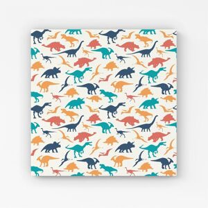 Warren Reed - Designer Multicoloured Dinosaurs Canvas in Blue Size: W16" x H16" Blue W16" x H16" Warren Reed - Designer Multicoloured Dinosaurs Canvas in Blue Size: W16" x H16" Blue W16" x H16"