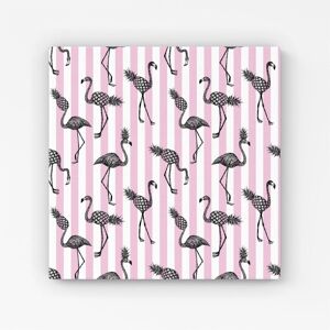 Warren Reed - Designer Pineapple Flamingo Canvas in Pink Size: W30" x H30" Pink W30" x H30" Warren Reed - Designer Pineapple Flamingo Canvas in Pink Size: W30" x H30" Pink W30" x H30"