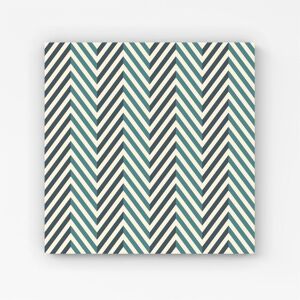 Warren Reed - Designer Geometric Herringbone Chevron Blues Canvas in Green Size: w10 inch x h10 inch Green w10 inch x h10 inch Warren Reed - Designer Geometric Herringbone Chevron Blues Canvas in Green Size: w10 inch x h10 inch Green w10 inch x h10 inch
