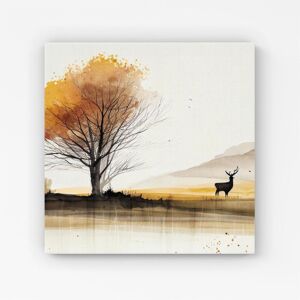 Warren Reed - Designer Autumn Landscape Stag Watercolour Canvas in Brown Size: W16" x H16" Brown W16" x H16" Warren Reed - Designer Autumn Landscape Stag Watercolour Canvas in Brown Size: W16" x H16" Brown W16" x H16"
