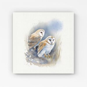 Warren Reed - Designer Barn Ano Owls Watercolour Canvas in Brown Size: W16" x H16" Brown W16" x H16" Warren Reed - Designer Barn Ano Owls Watercolour Canvas in Brown Size: W16" x H16" Brown W16" x H16"