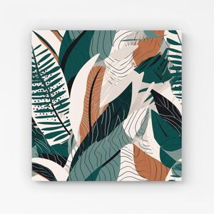 Warren Reed - Designer Autumn Tropical Leaves Green Brown Canvas Size: W30" x H30" Green W30" x H30" Warren Reed - Designer Autumn Tropical Leaves Green Brown Canvas Size: W30" x H30" Green W30" x H30"